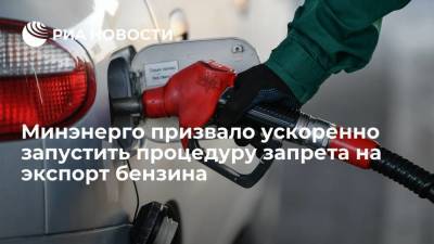 Минэнерго запросило запуск процедуры запрета на экспорт бензина в ускоренном порядке