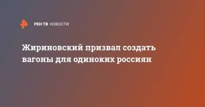 Жириновский призвал создать вагоны для одиноких россиян