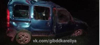 Иномарка вылетела в кювет в районе Карелии, пострадали пожилые водитель и пассажирка