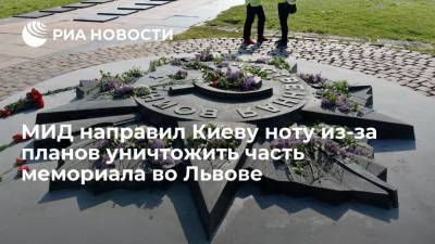 МИД России направил Украине ноту из-за планов уничтожить элементы воинского мемориала во Львове