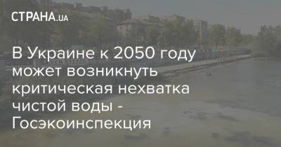 В Украине к 2050 году может возникнуть критическая нехватка чистой воды - Госэкоинспекция
