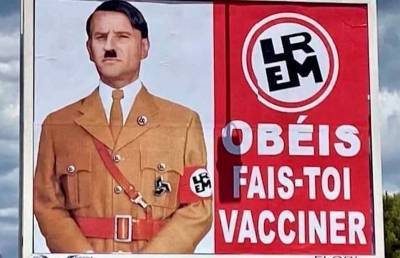 Политический скандал во Франции: Макрон подал в суд на художника, который изобразил его в образе Гитлера