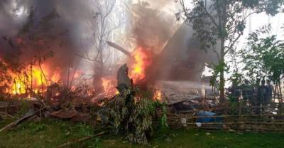 Военный самолёт с 85 человеками на борту потерпел крушение на Филиппинах