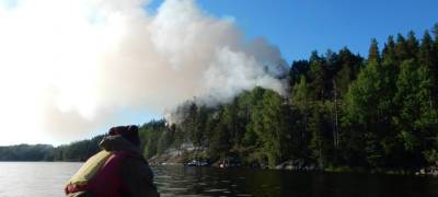 Добровольцы потушили еще два пожара на островах Ладоги в Карелии (ФОТО)