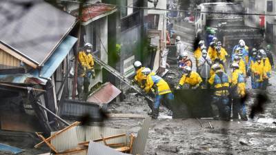 Сход оползня в Японии: поиски выживших