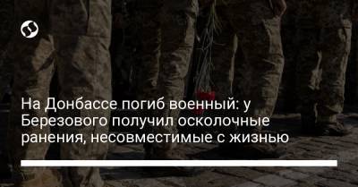 На Донбассе погиб военный: у Березового получил осколочные ранения, несовместимые с жизнью