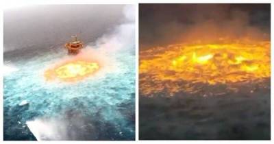 Авария на трубопроводе вызвала впечатляющий пожар в Мексиканском заливе
