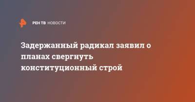 Задержанный радикал заявил о планах свергнуть конституционный строй - ren.tv - Россия
