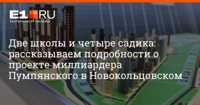Две школы и четыре садика: рассказываем подробности о проекте миллиардера Пумпянского в Новокольцовском