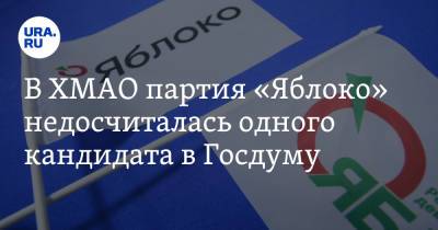 В ХМАО партия «Яблоко» недосчиталась одного кандидата в Госдуму