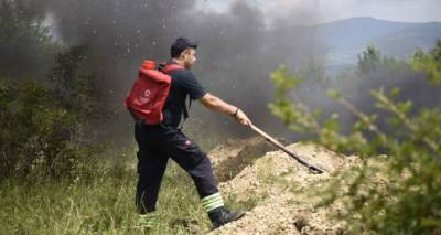 В Национальном парке Вашловани на востоке Грузии тушат третий за неделю пожар