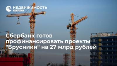 Сбербанк готов профинансировать проекты "Брусники" на 27 млрд рублей