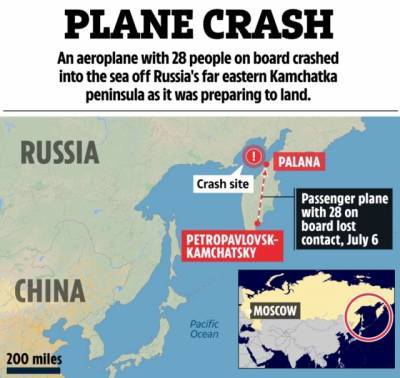 Авиакатастрофа в России: Пассажирский самолет с 28 людьми упал в море после исчезновения с радаров