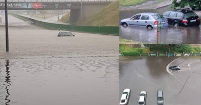 ФОТО: Вильнюс затопило дождем, количество осадков достигло стихийного уровня