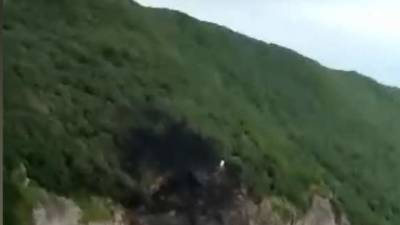 Место крушения Ан-26 на Камчатке сняли на видео