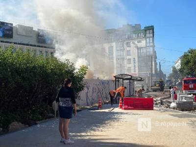 Пожар возник на строительной площадке фонтана возле КЗ «Юпитер»
