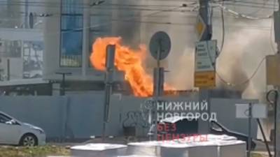 В Нижнем Новгороде загорелся фонтан