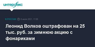 Леонид Волков оштрафован на 25 тыс. руб. за зимнюю акцию с фонариками