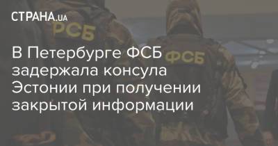 В Петербурге ФСБ задержала консула Эстонии при получении закрытой информации
