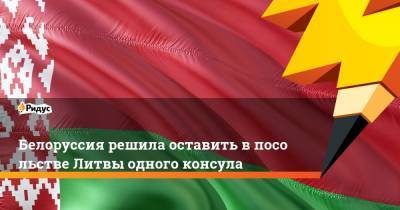 Белоруссия решила оставить впосольстве Литвы одного консула