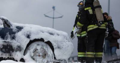 В Черняховске сгорела легковая машина