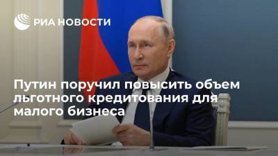 Путин поручил правительству повысить доступность льготного кредитования для малого бизнеса