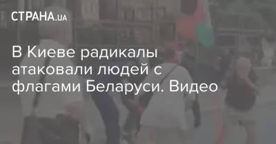 В Киеве радикалы атаковали людей с флагами Беларуси. Видео