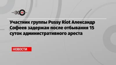 Участник группы Pussy Riot Александр Софеев задержан после отбывания 15 суток административного ареста