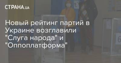 Новый рейтинг партий в Украине возглавили "Слуга народа" и "Оппоплатформа"