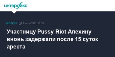 Участницу Pussy Riot Алехину вновь задержали после 15 суток ареста