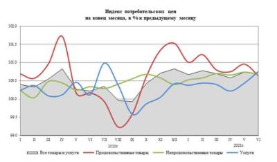 Инфляция в России в июне замедлилась до 0,69%