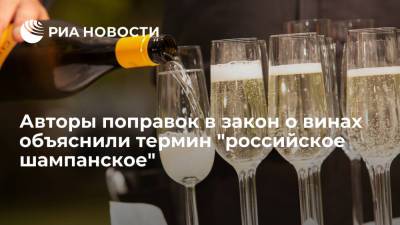 Авторы поправок в закон о виноградарстве и виноделии объяснили термин "российское шампанское"