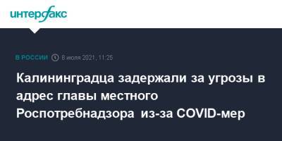 Калининградца задержали за угрозы в адрес главы местного Роспотребнадзора из-за COVID-мер