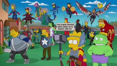 Симпсоны объединились с супергероями Marvel. Видео