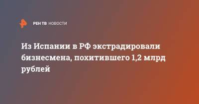 Из Испании в РФ экстрадировали бизнесмена, похитившего 1,2 млрд рублей