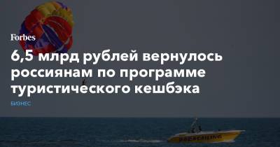 6,5 млрд рублей вернулось россиянам по программе туристического кешбэка