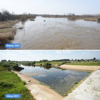 До критической отметки упал уровень воды в реке Вологде