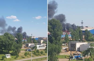 На территории завода МАЗ в Минске произошло возгорание