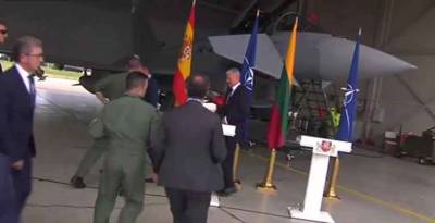 Брифинг глав Испании и Литвы на авиабазе НАТО в Шяуляе сорван из-за объявленной тревоги