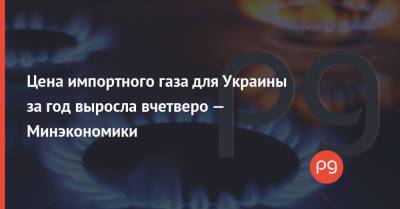 Цена импортного газа для Украины за год выросла вчетверо — Минэкономики