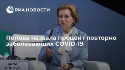 Попова заявила, что количество повторно заболевающих COVID-19 не превышает одного процента
