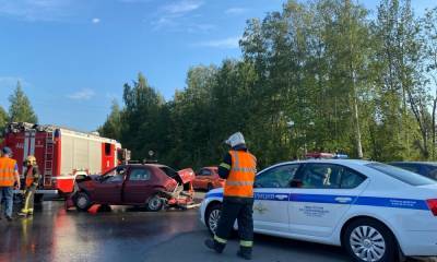Несколько машин столкнулись в Петрозаводске