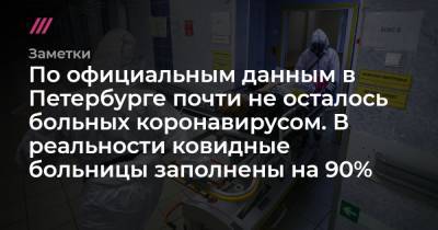 По официальным данным в Петербурге почти не осталось больных коронавирусом. В реальности ковидные больницы заполнены на 90%