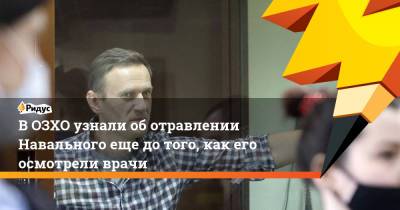 В ОЗХО узнали об отравлении Навального еще до того, как его осмотрели врачи