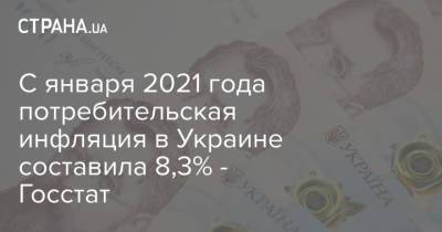 С января 2021 года потребительская инфляция в Украине составила 8,3% - Госстат