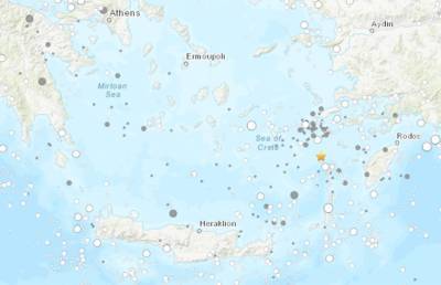 У берегов Греции произошло землетрясение магнитудой 4,2