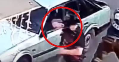 Одесские байкеры в Черкассах избили молодую пару и разгромили их авто (ВИДЕО)