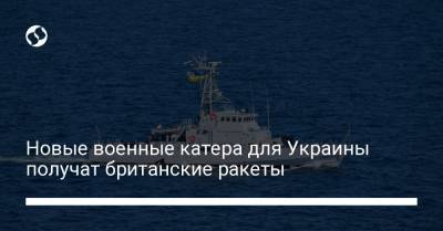 Новые военные катера для Украины получат британские ракеты