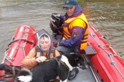 В Хабаровске дачники с собакой застряли на своей лодке
