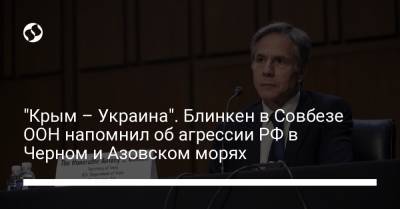 "Крым – Украина". Блинкен в Совбезе ООН напомнил об агрессии РФ в Черном и Азовском морях